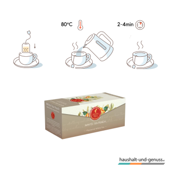 Preview: Julius Meinl Tee Weißer Tee Pfirsich, Ziehzeit